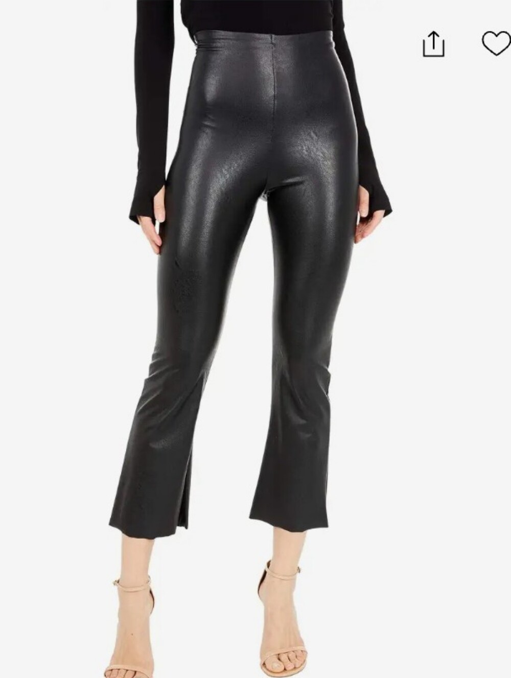 Commando Faux Leather Cropped Flare Perfect Control Leggings